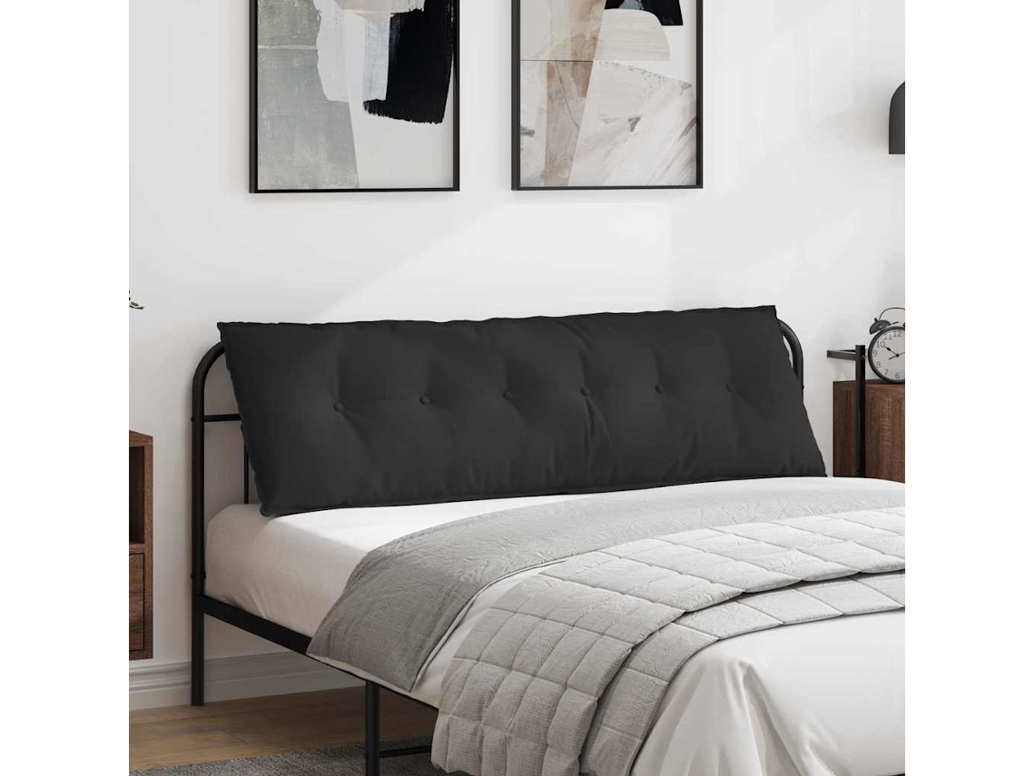 Vidaxl Travesseiro Para Costas Preto 160 X 50 Cm Tecido De Microfibra