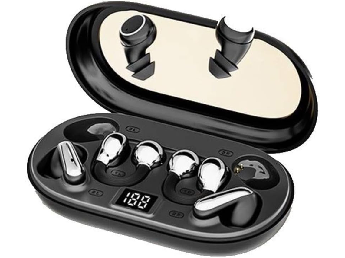 Fones De Ouvido Sem Fio 3 Em 1 Com Clipe, Visor Led, Usb-c,