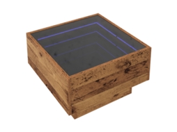 Conjunto 1 Mesa De Café Rústica Vidaxl Castanho Derivados De Madeira (50 X 50 X 30 Cm)