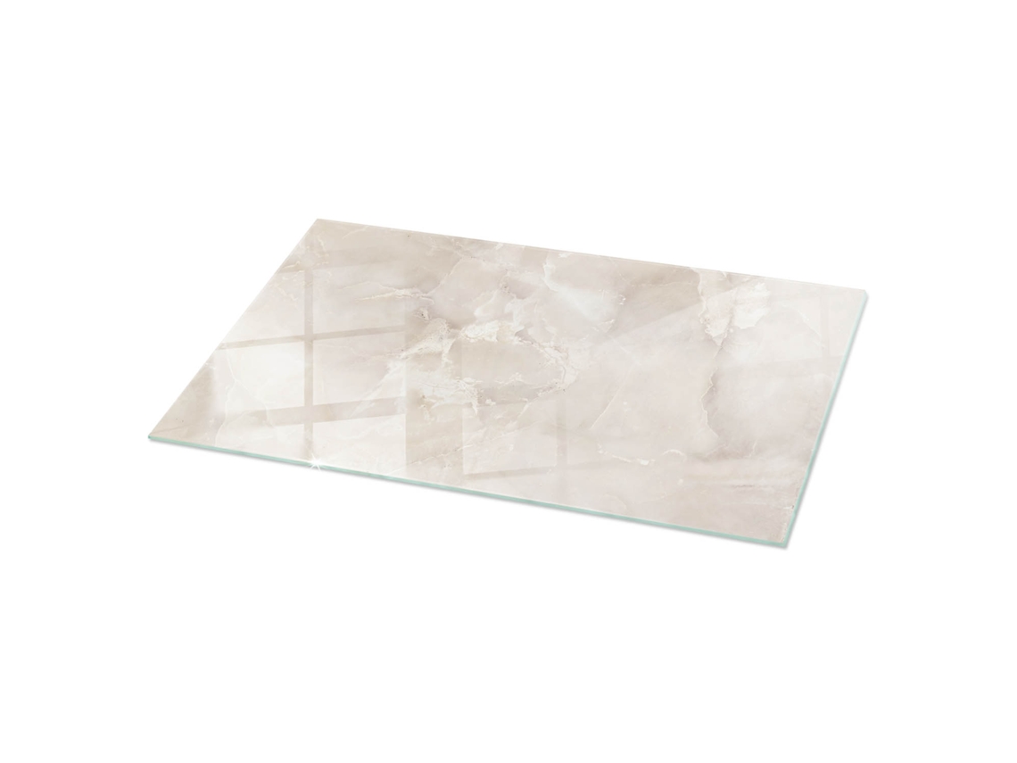 Tampo De Mesa Retangular Espelharte (120x60 Cm - Padrão De Textura De Mármore - Cremoso)