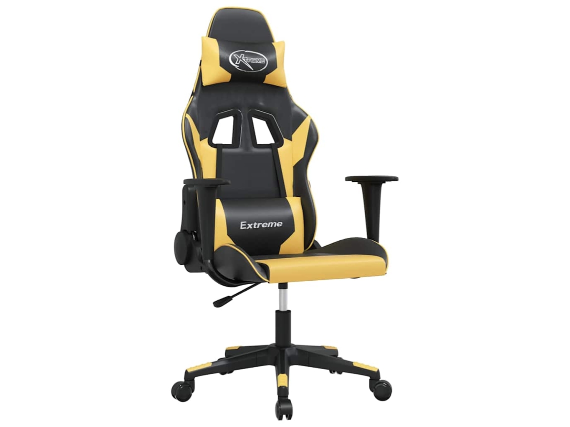 Conjunto 1 Cadeira De Gaming Vidaxl Ouro Couro Sintético (67 X 58 X 128 Cm)