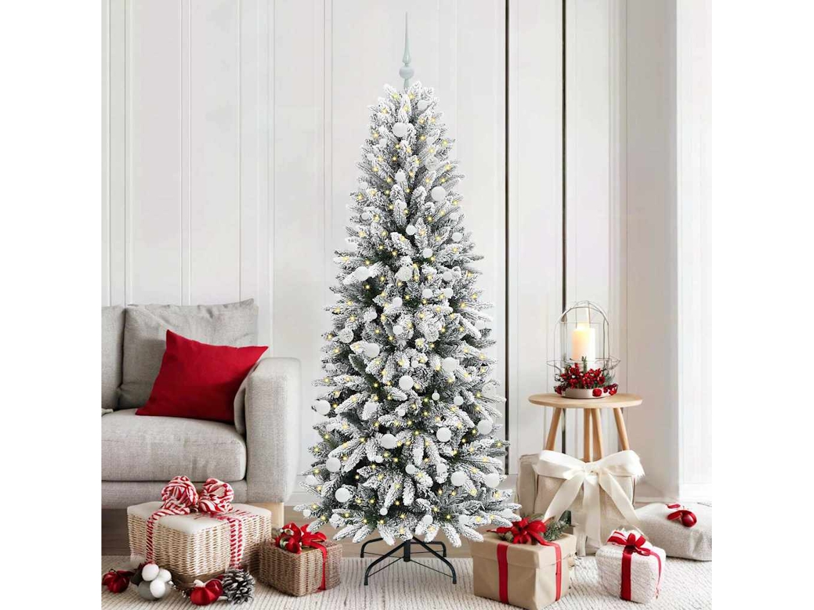 Vidaxl Árvore De Natal Artificial Com 300 Leds Branco 180 Cm