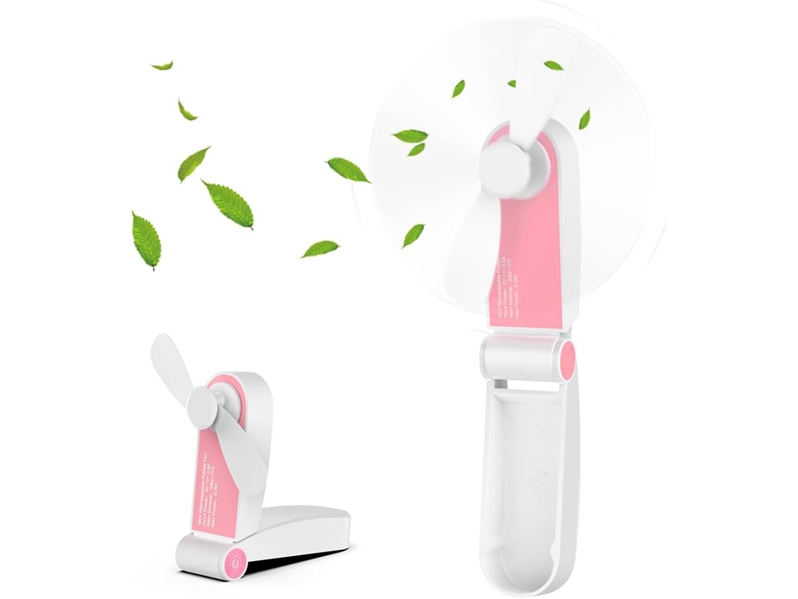 Mini Ventilador De Mão, Portátil, Recarregável E Dobrável, Com 2 Velocidades Ajustáveis E Cabo Usb Para Casa, Escritório