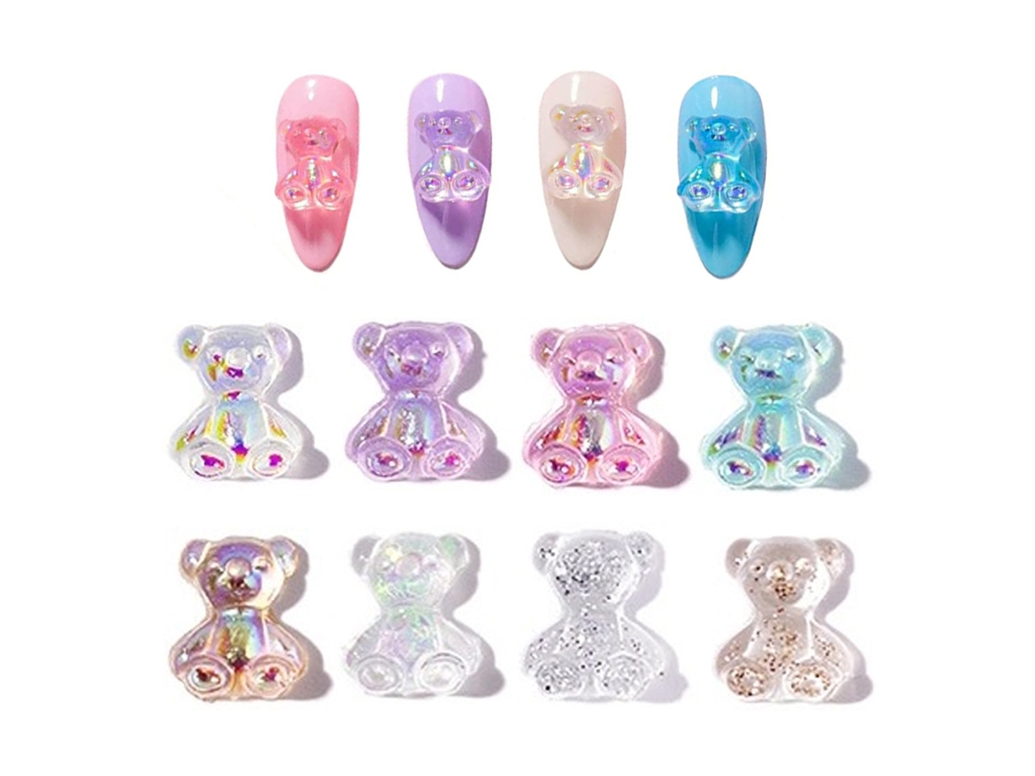 Unha Urso 3D Unhas Para Kits De Decoração De Unhas De Resina Para Design De Unhas Faça Você Mesmo -Estilo1 ZMDECQNA 80 Un