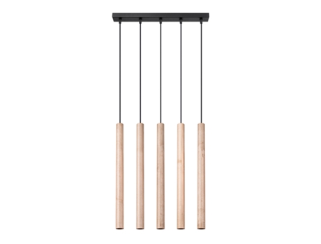 Luminárias Pendentes Pastelo de Aço/Madeira Madeira 100X45X5Cm SOLLUX LIGHTING