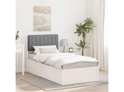 Vidaxl Estrutura de Cama com Cabeceira Estofada Cinzento claro
