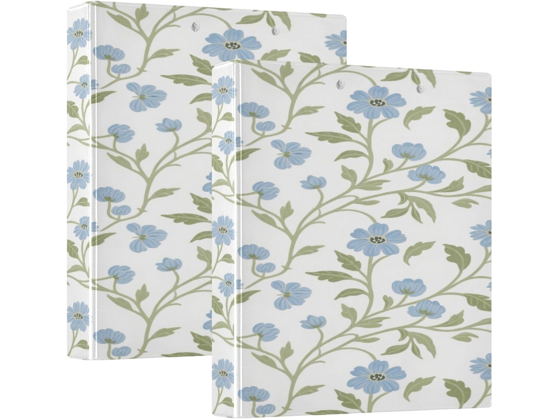 Pasta Escolar William Morris Estilo Retrô, 3 Argolas De 1, 5 Polegadas Com Bolsos Internos, Pacote Com 1 2 Unidades