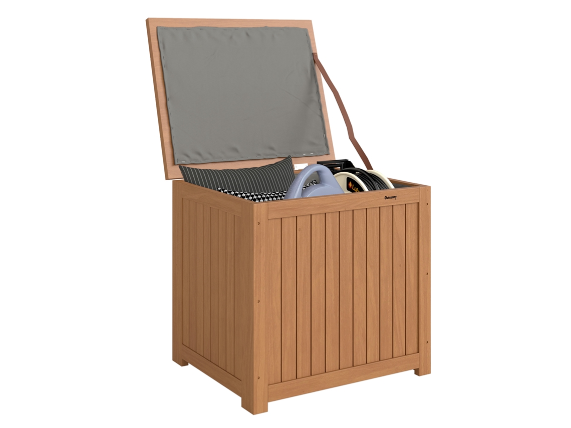 Baú Exterior Compacto 100l Para Jardim, Terraço E Varanda Com Tampa Segura