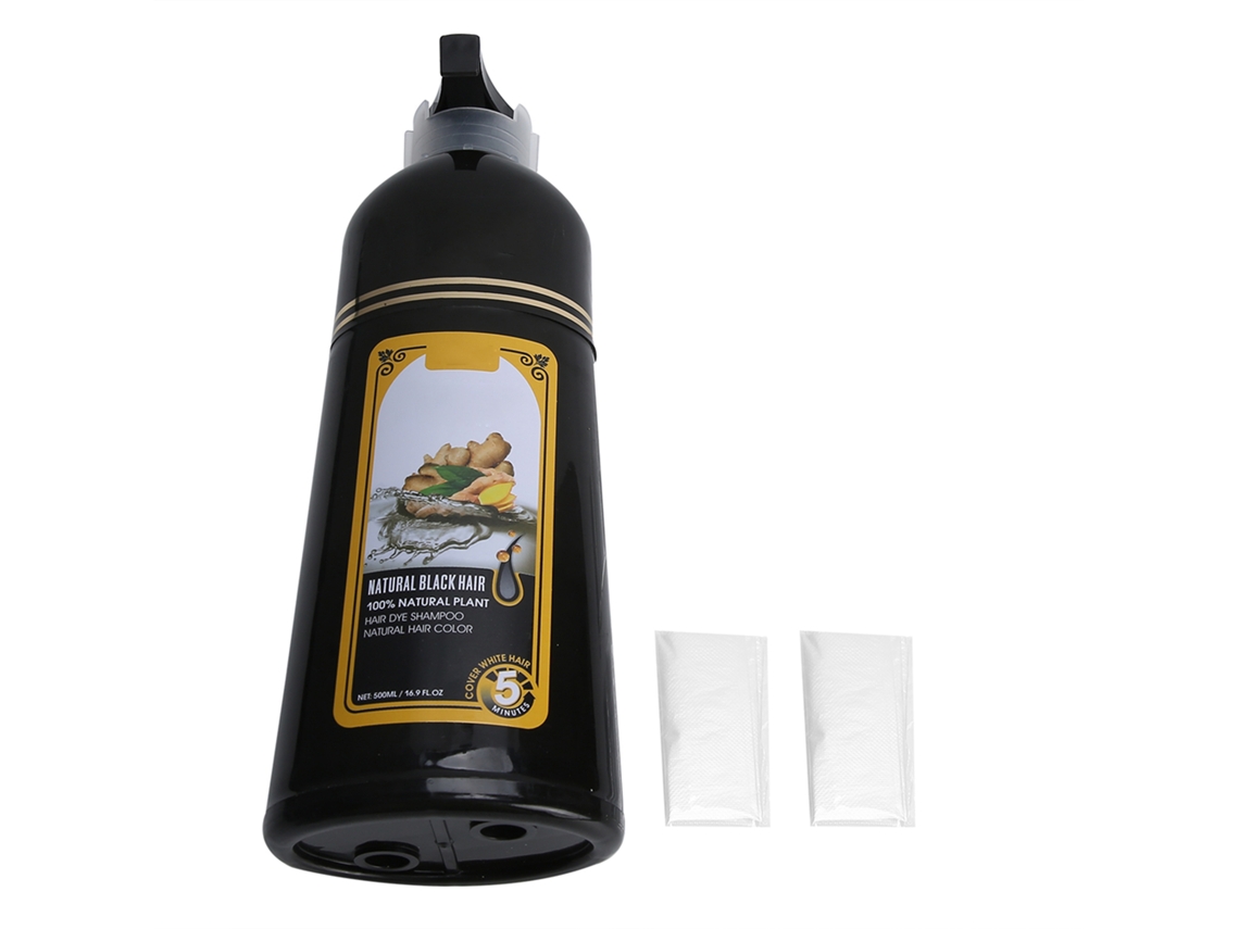 Shampoo tonalizante para cabelos com extratos vegetais 2026, 500ml, para coloração rápida de cabelos grisalhos para preto.