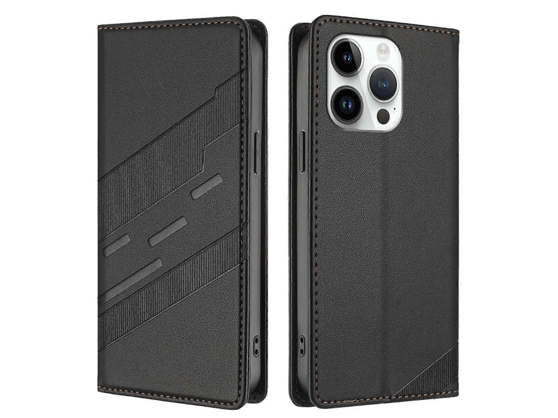 Capa De Couro Com Suporte E Estampa Estilo Punk Para Iphone 13 Pro De 6,1 Polegadas