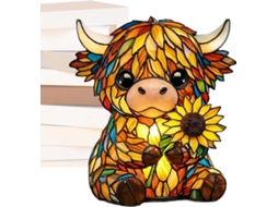Luminária Em Formato De Vaca Com Iluminação Ambiente Aconchegante.