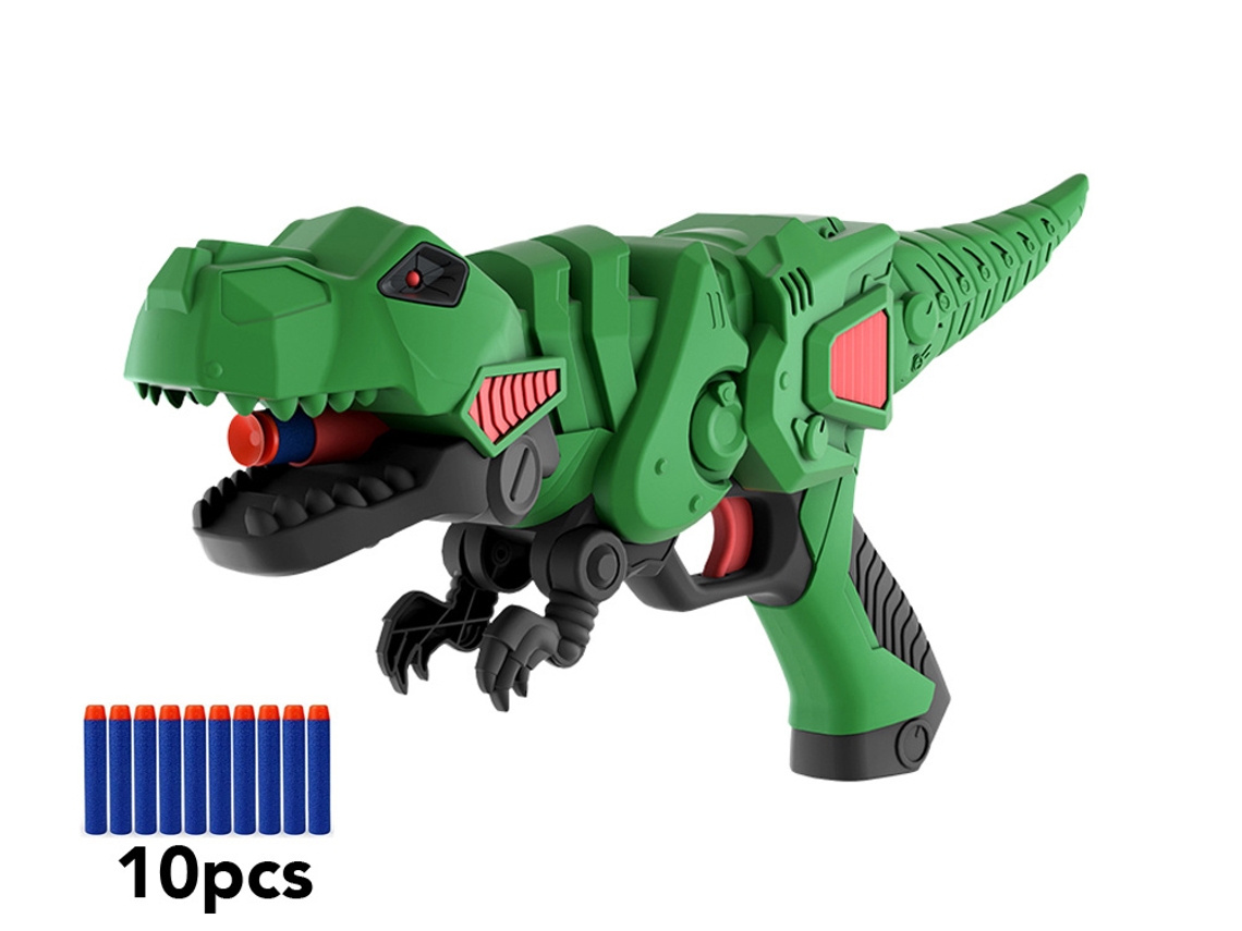 Pistola De Dardos De Espuma Modelo T Rex Verde Techkidz