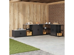Vidaxl Armazenamento De Cozinha Hattem Preto 60 X 50 X 92 Cm Aço
