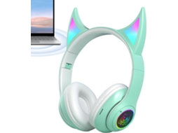 Fones De Ouvido Sem Fio Supra Auriculares Com Orelhas Gato E Luzes Coloridas Que Simulam A Respiração