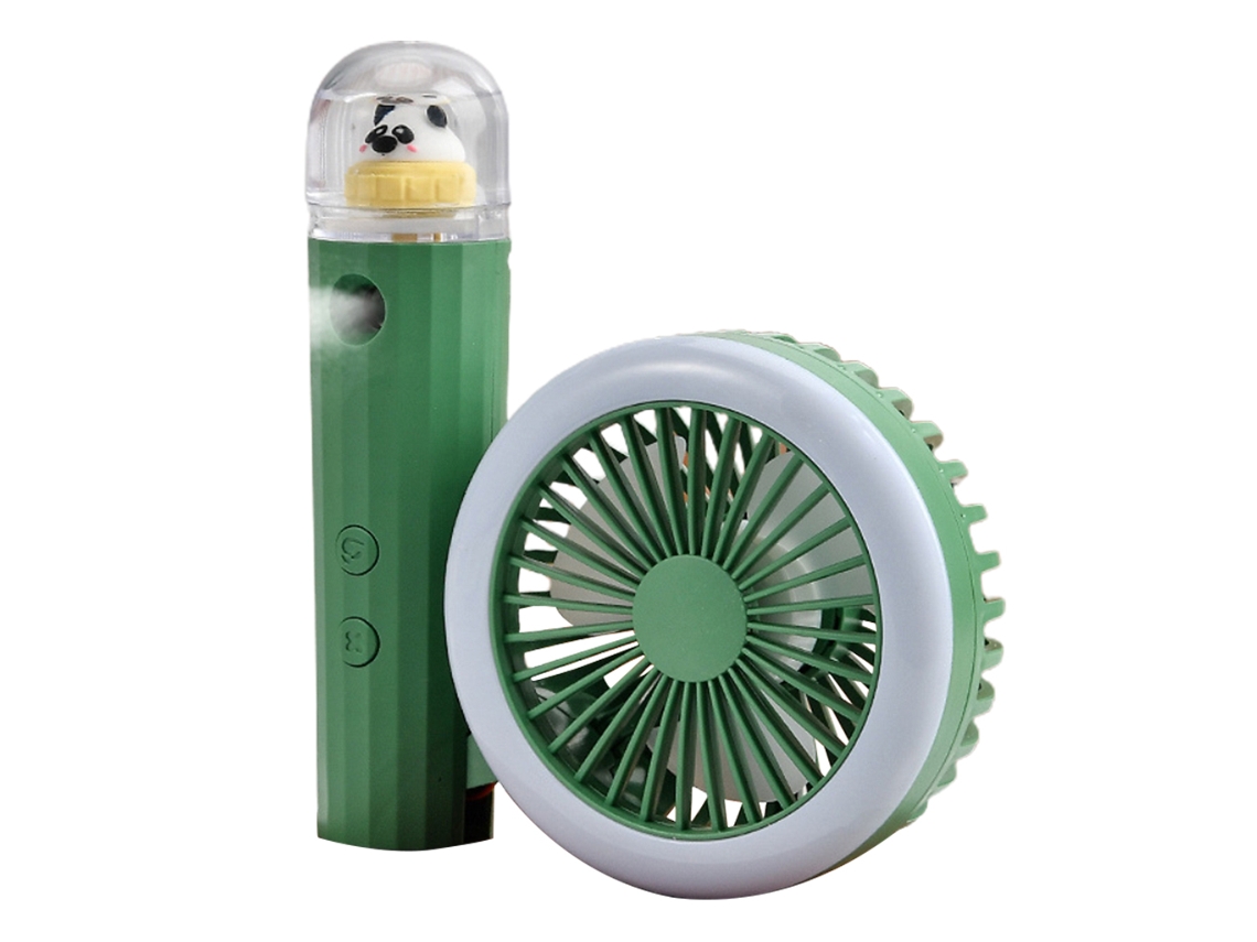 Ventilador Portátil com Umidificador Luz Noturna Recarregável