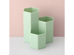 Pote Criativo Hexagonal Multifuncional Verde para Armazenar Maquiagem BRILVIBERA