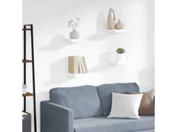 Vidaxl Prateleiras De Parede Suspensas 4 Pcs 23x23,5x3,8cm Mdf Branco