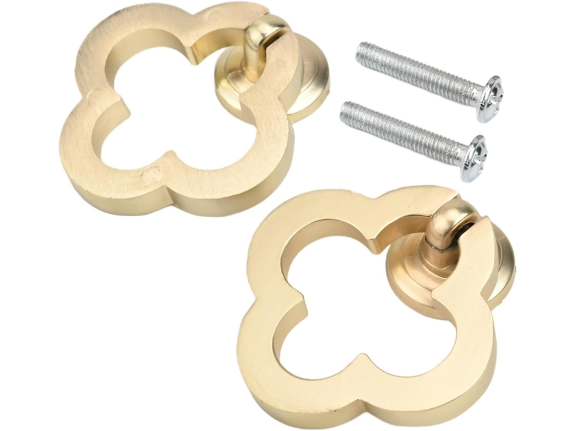 Conjunto De 2 Puxadores Dourados 55mm Para Armários, Com Acabamento Escovado Em Liga De Zinco, Ideais Para Gavetas E