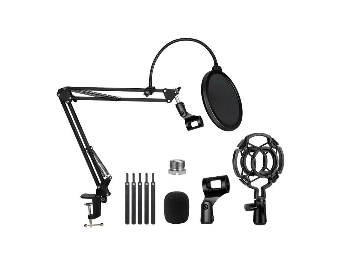 Suporte de Microfone de Braço Suspenso com Filtro Anti pop, Anti vibração, Acessórios para Estúdio e Gravação