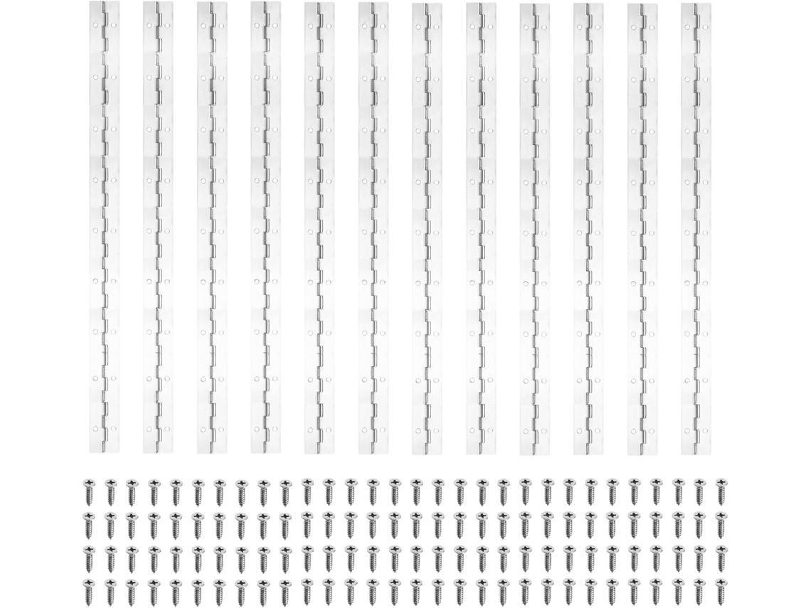 Dobradiça Contínua De Piano 18x1,2 Polegadas, 12 Peças, Aço