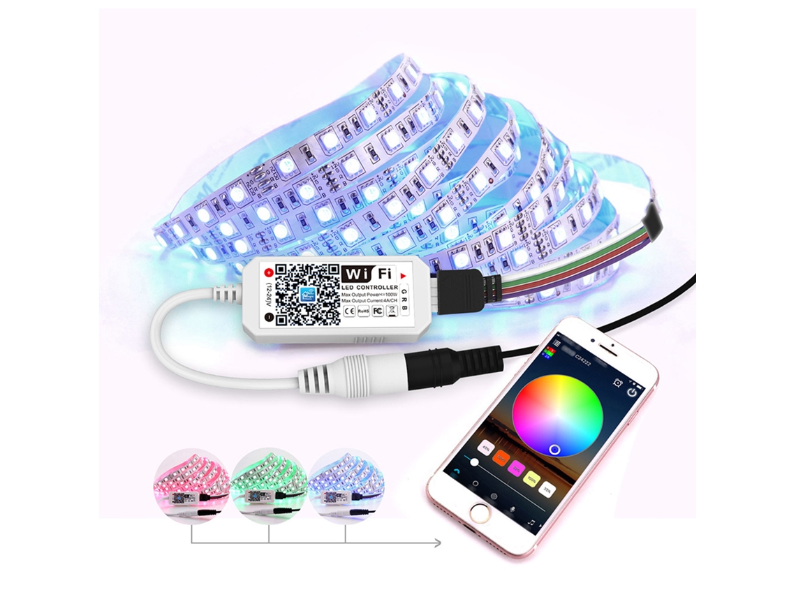 Controlador Rgb Mini Wifi com 16 Milhões de Cores e 20 Modos Dinâmicos Tomshine