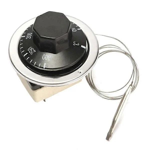 Termostato Ac 250v 16a 50, 300/50, 400 Graus Celsius com Botão de Controle Temperatura por Expansão Líquido na Nf para Forno Elétrico BRILVIBERA