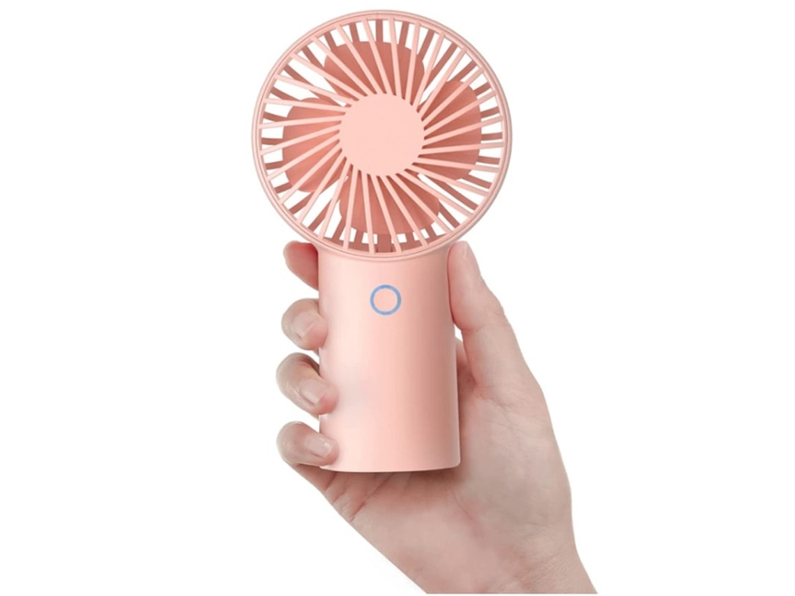 Mini Ventilador Portatil 5 20h Usb Recarregavel 3 Velocidades Rosa Yizhood