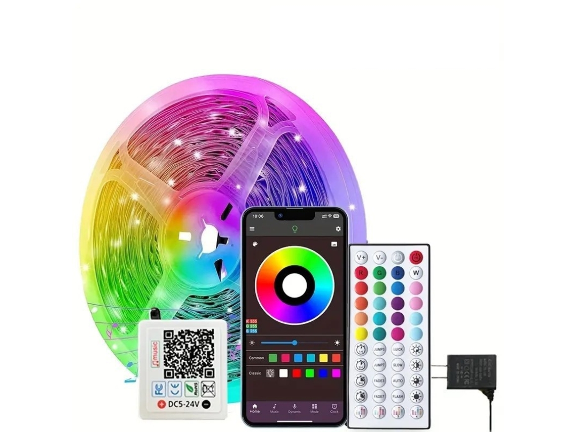 Elysve Luz Led 20 M, Bluetooth, Com Comando, Com Temporizador