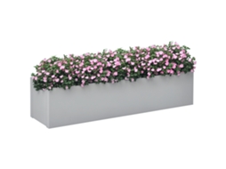 Vaso para plantas, pintado, resistente às intempéries, 91x22x22cm, cinza