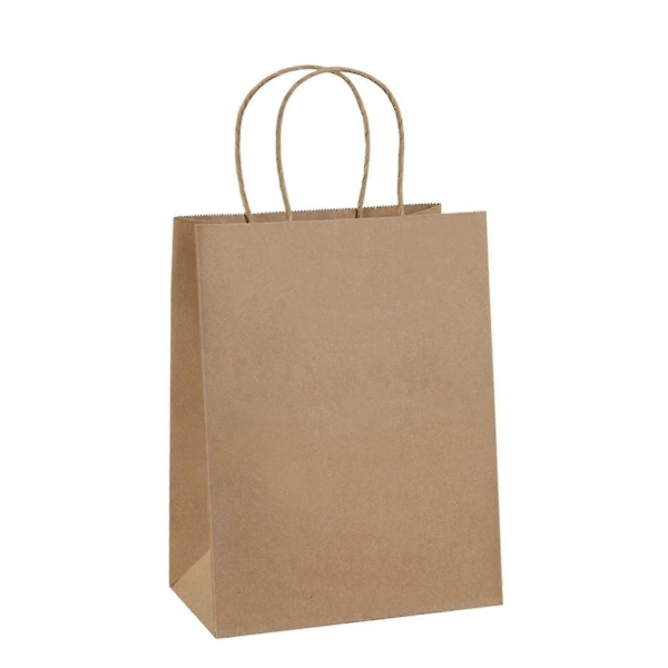 Pacote com 50 Sacolas de Papel Kraft para Compras e Presentes BRILVIBERA
