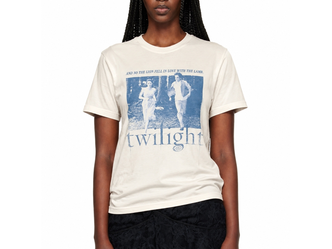 Rockinstone Twilight Bella And Edward Run Natural T-shirt Size:m