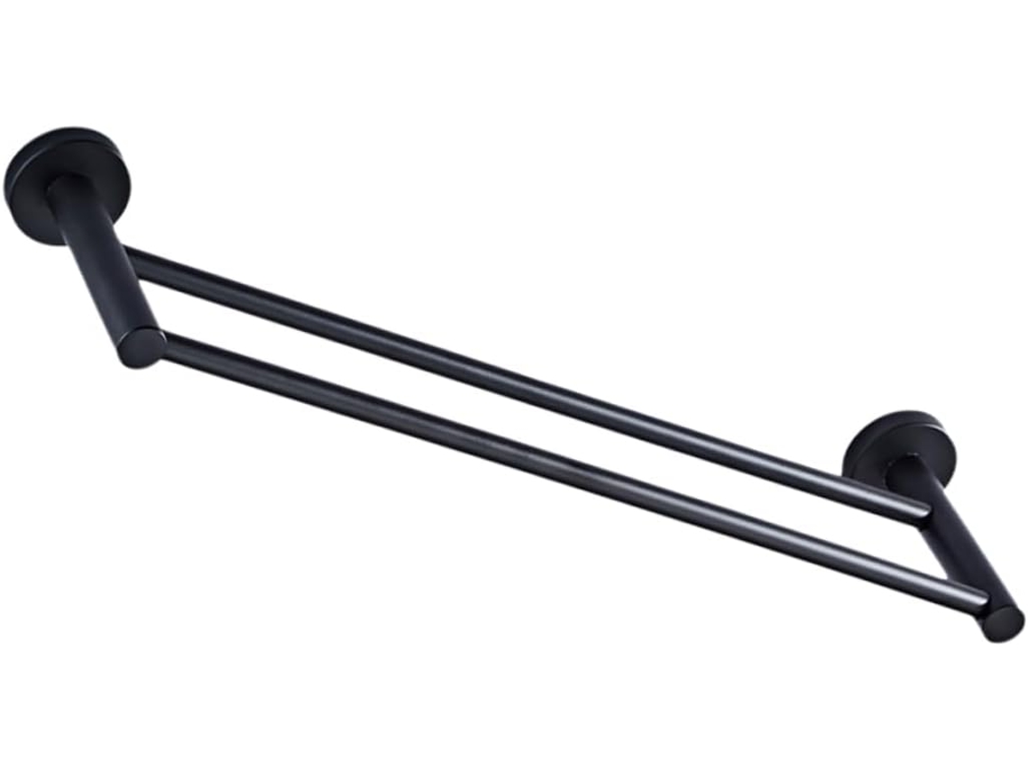 Suporte De Toalha Parede Veemoon Preto, Design Elegante Com Haste Dupla, Ideal Para Banheiro, Cozinha E Closet