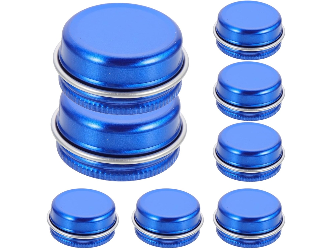 Conjunto De 10 Latas De Alumínio Azuis De 10ml, Latas Pequenas De Metal Com Tampa De Rosca.