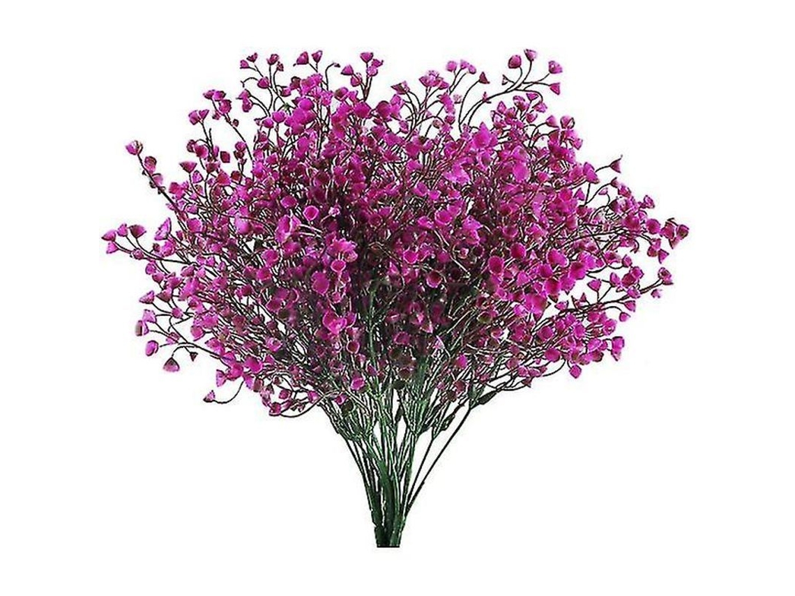 4pcs Flores Artificiais De Gipsófila 7 Ramos 40cm Roxo Decoração Casa Loja Jardim Diy