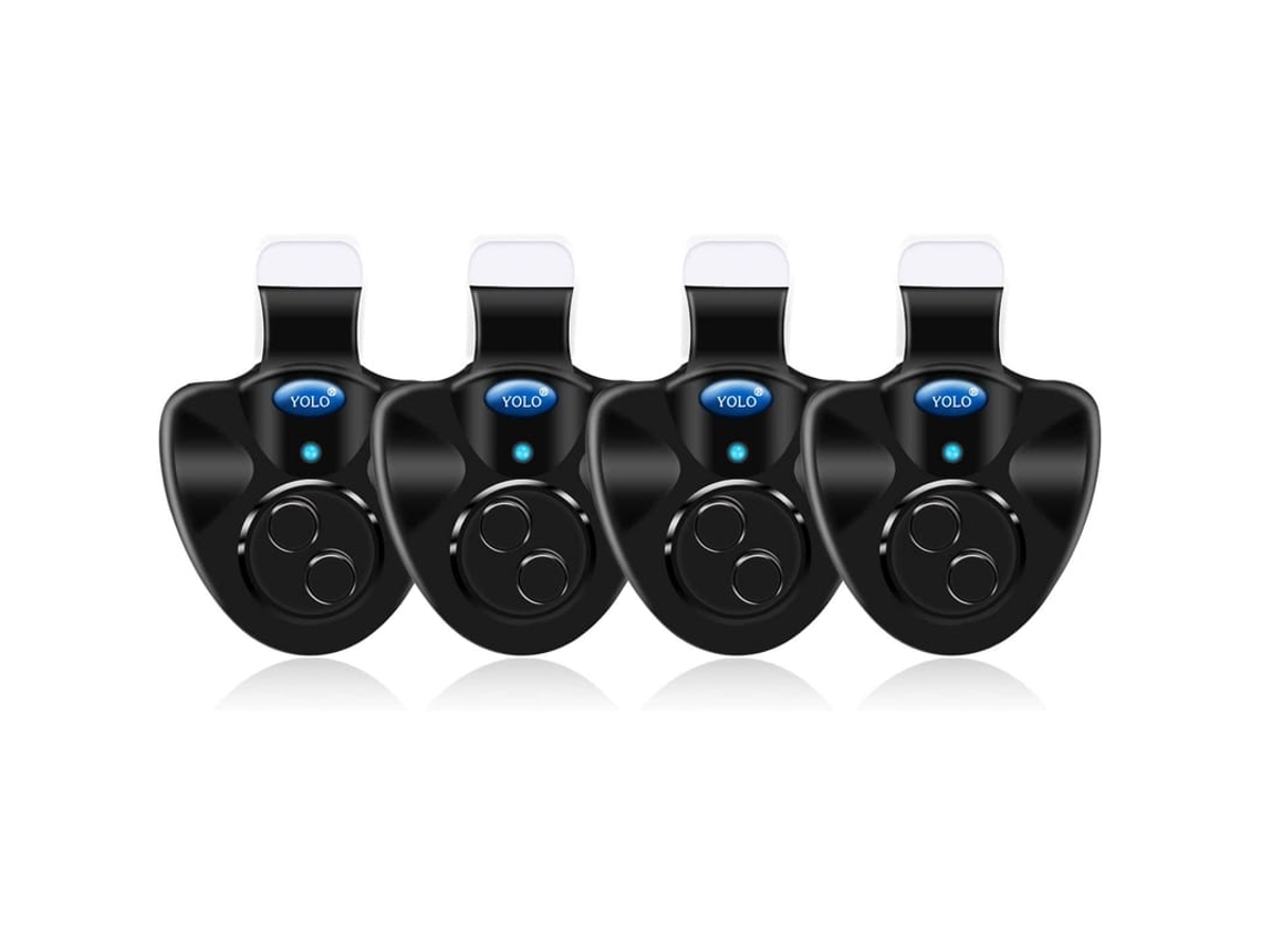 4pcs Alarme De Bite Com Luz E Som Para Vara De Pesca Clip On Sensiveis Led Bateria Incluida