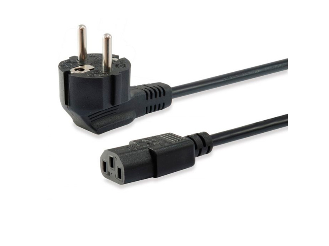 Equip Cabo Power Schuko Angled Iec 60320 C13 3m Black