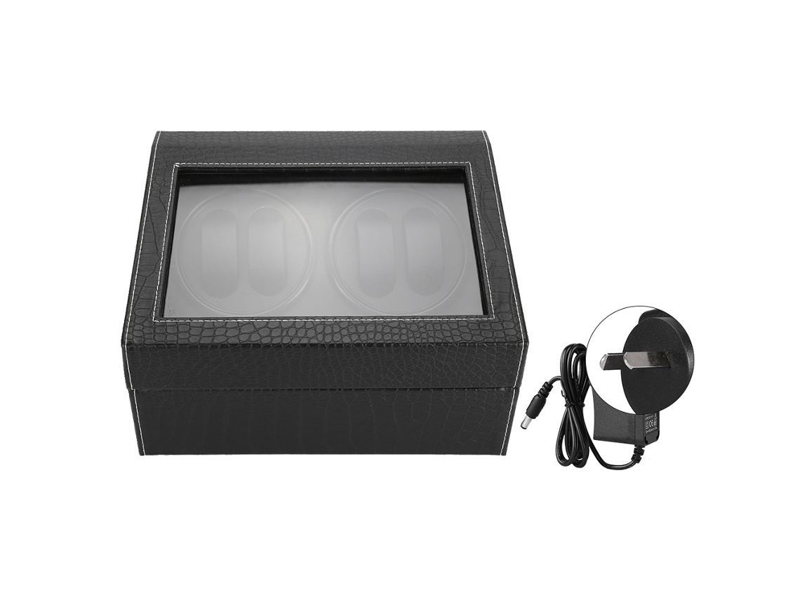 Caja De Armazenamento E Exibição De Relógios De Couro Pu Com 4+6 Gradeados