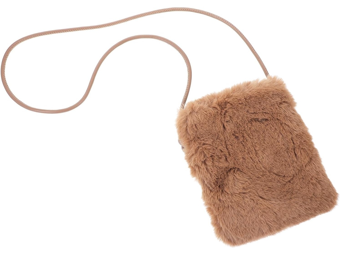 Bolsa De Ombro Ciieeo De Pelúcia Para Celular Com Vários Compartimentos, Tipo Estojo.