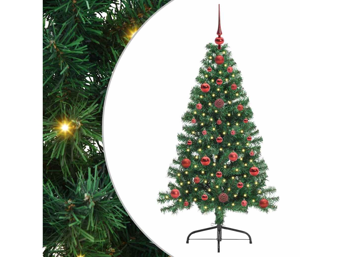 Árvore De Natal Artificial Iluminada Vidaxl Verde Pvc (120 Cm)