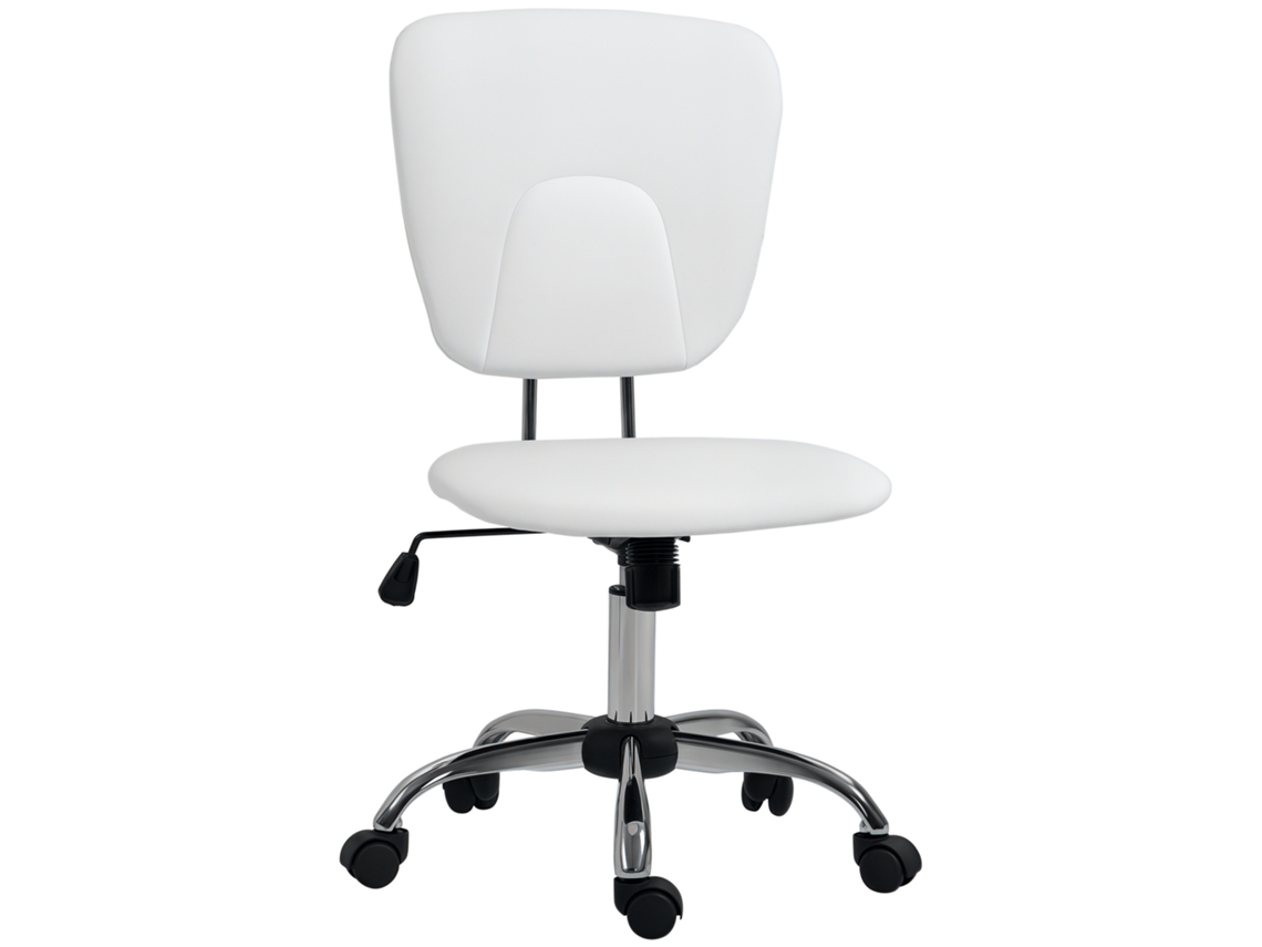 Silla De Oficina Giratoria Con Altura Ajustable Y Función Basculante Para Escritorio Estudio 50x54x87,5-96,5 Cm Blanco