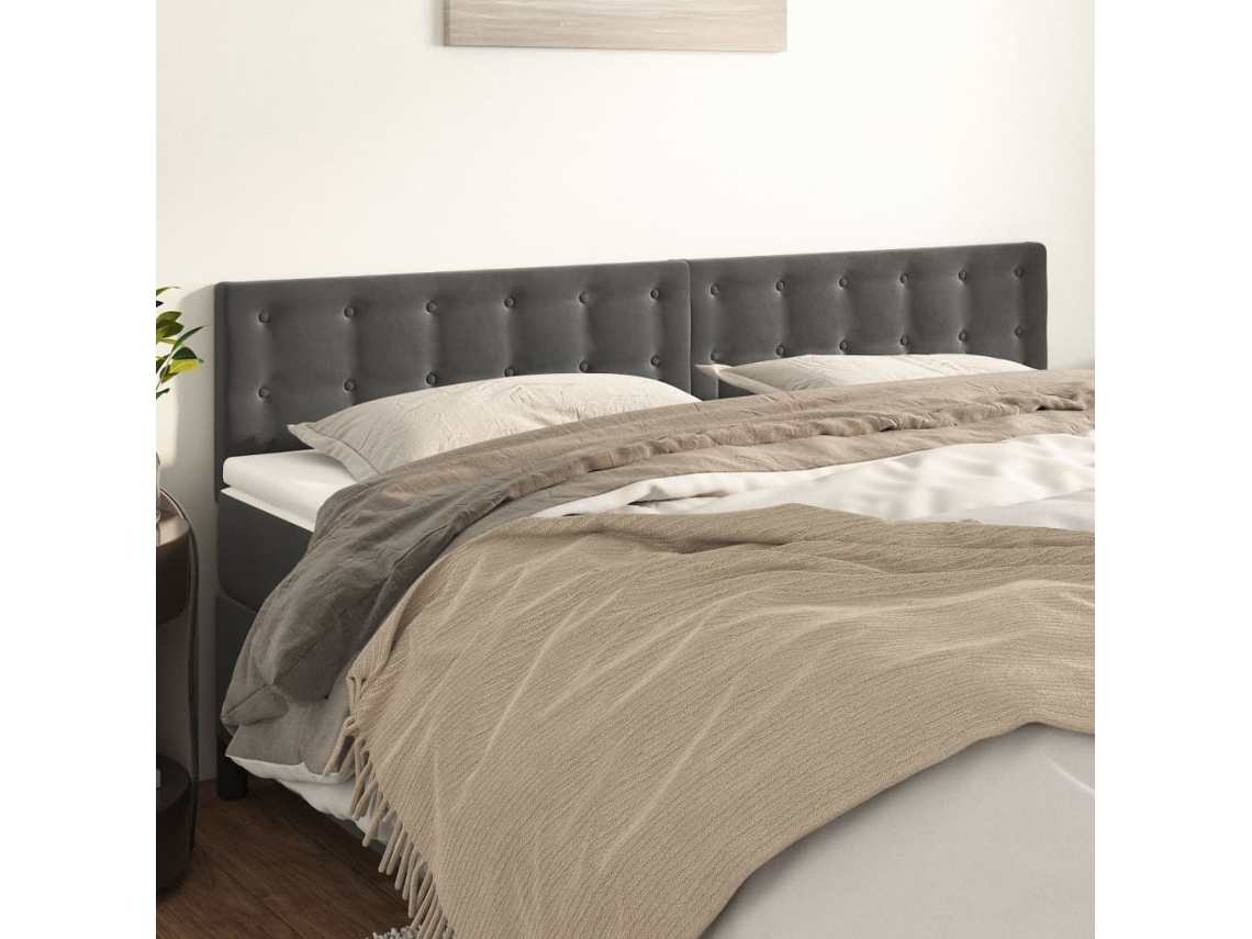 Vidaxl Cabeceiras Cinzento-escuro 160x5x78/88 Cm Veludo