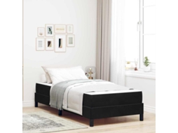 Vidaxl Cama Box Com Colchão Preto 100 X 200 Cm Tecido