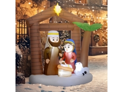 Natal Inflável Decorativo Para Área Externa Com Luzes Led Integradas, 150x90x185 Cm, Multicolorido -br