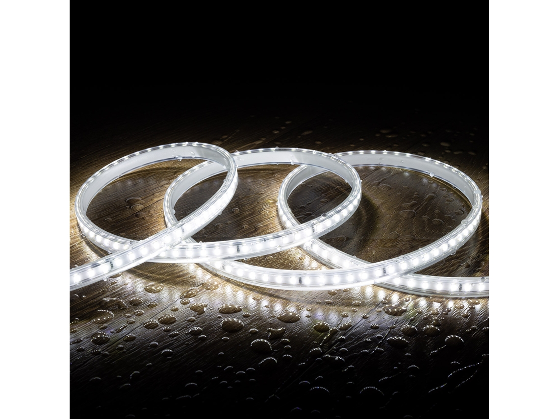 Fita Led 220V Smd2835 120Led/M Branco Frio Ip65 Largura 12Mm Corte 100Cm LEDKIA