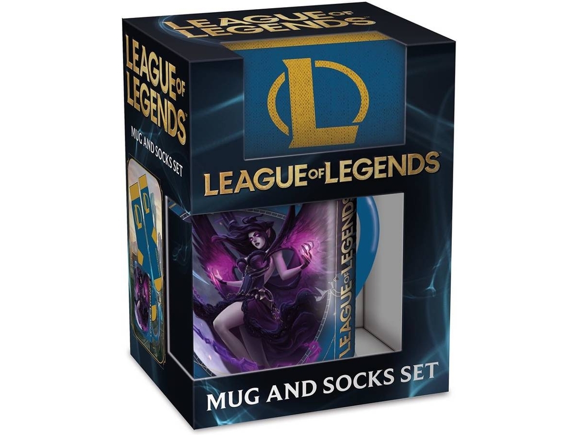 Kit Caneca e Meia LEAGUE OF LEGENDS (Outlet Caixa Aberta - 325 ml - Meias de Algodão)