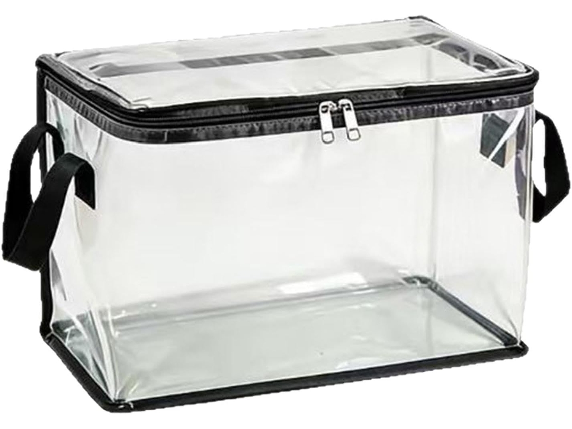 Transparente Caixas Organizadoras Transparentes e Impermeáveis com Zíper, Alças, para Roupas Livros CHABERLU