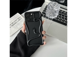 Capa Para Iphone 17 Com Estampa De Cobra Vazada Fosca Preta