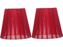Abajures de Encaixe, Decorativos, Difusores de Luz e Proteção, Tecido Vermelho, Conjunto com 2 Unidades. SFUSHOS