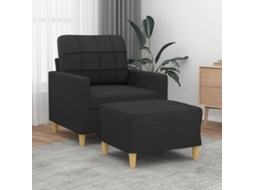 Vidaxl Poltrona Com Apoio De Pés 60 Cm Tecido Preto