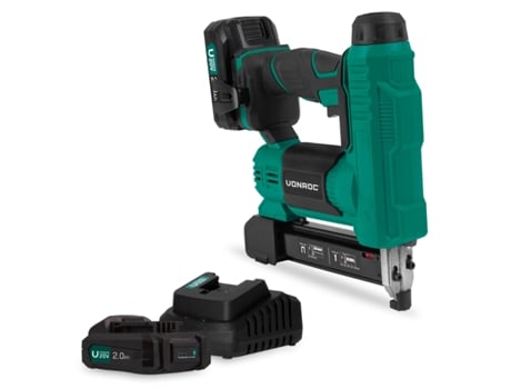 Agrafador/pregador 20v Com 2 Baterias 2.0ah E Carregador Rápido Vonroc